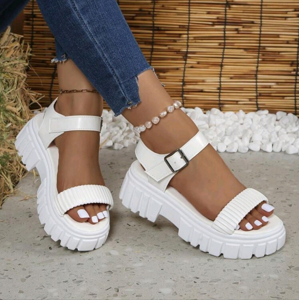 Women's Minimalist Fashion Vacation Vibe Strappy Sandals, Boho Platform